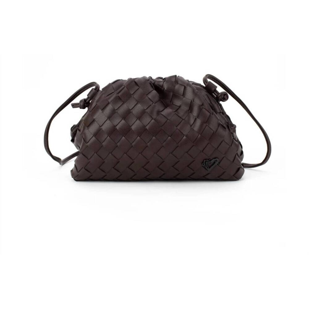 NEW PRENELOVE women's elgin clam clutch bag in chocolate